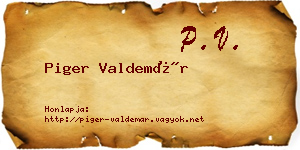 Piger Valdemár névjegykártya
